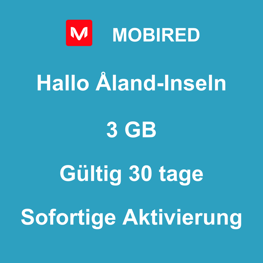 eSIM Åland-Inseln Internet 3 GB – 30 tage | Mobired Hallo Åland-Inseln