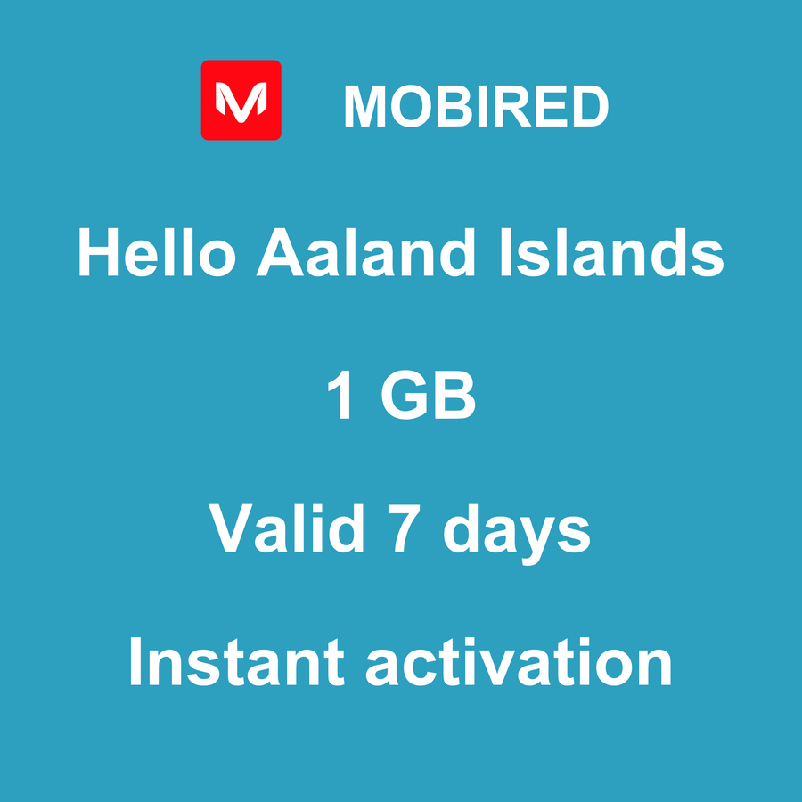 eSIM Aaland Islands Internet 1 GB – 7 days | Mobired Hello Aaland Islands