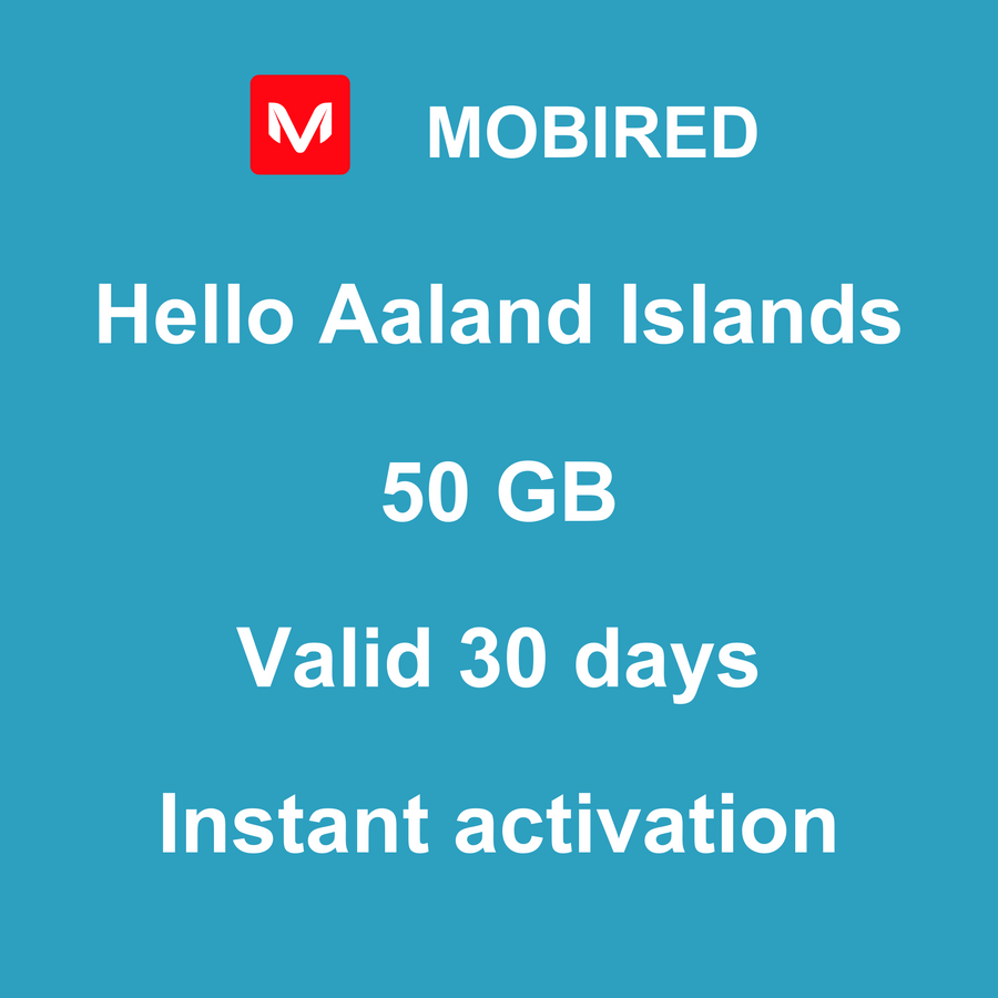 eSIM Aaland Islands Internet 50 GB – 30 days | Mobired Hello Aaland Islands
