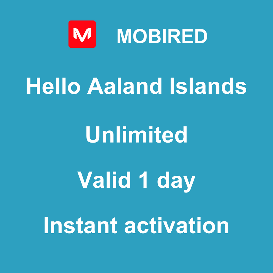 eSIM Aaland Islands Internet unlimited – 1 day | Mobired Hello Aaland Islands