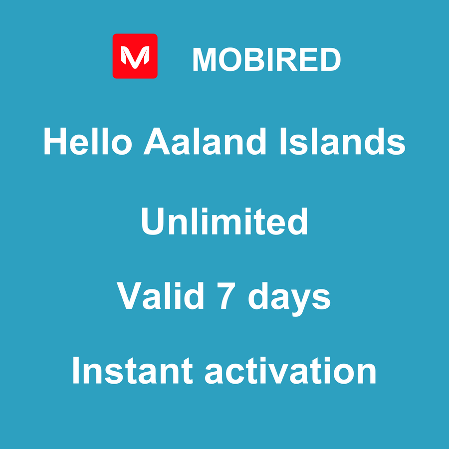 eSIM Aaland Islands Internet unlimited – 7 days | Mobired Hello Aaland Islands