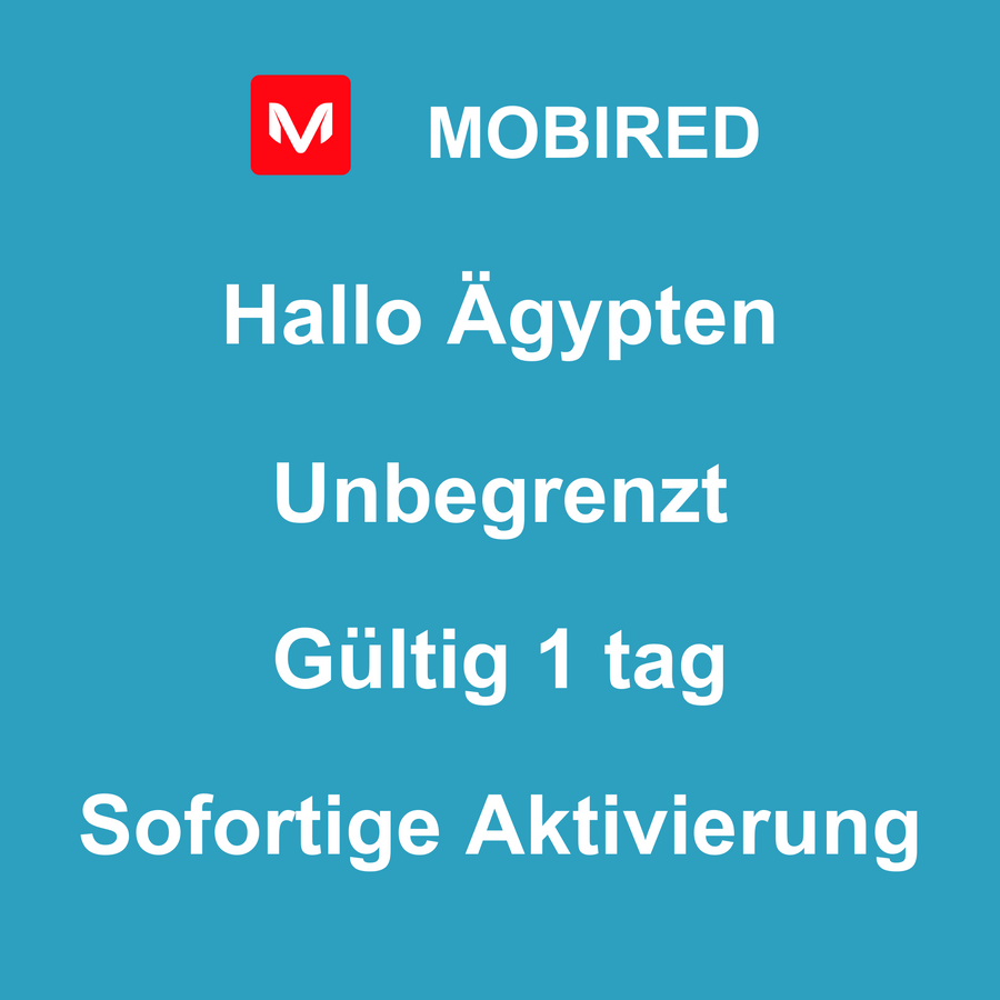 eSIM Ägypten Internet Unbegrenzt – 1 tag | Mobired Hallo Ägypten
