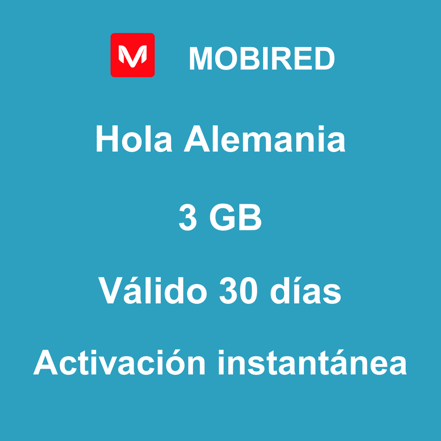 eSIM Alemania Internet 3 GB – 30 días | Mobired Hola Alemania