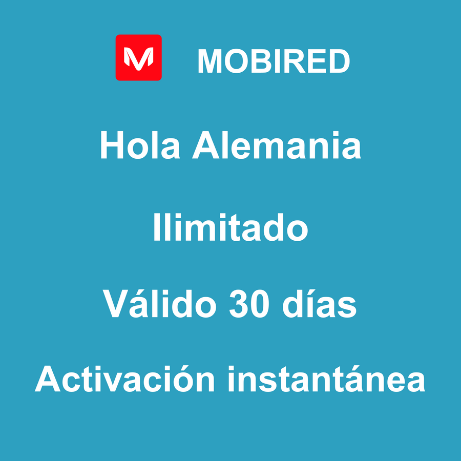 eSIM Alemania Internet Ilimitado – 30 días | Mobired Hola Alemania