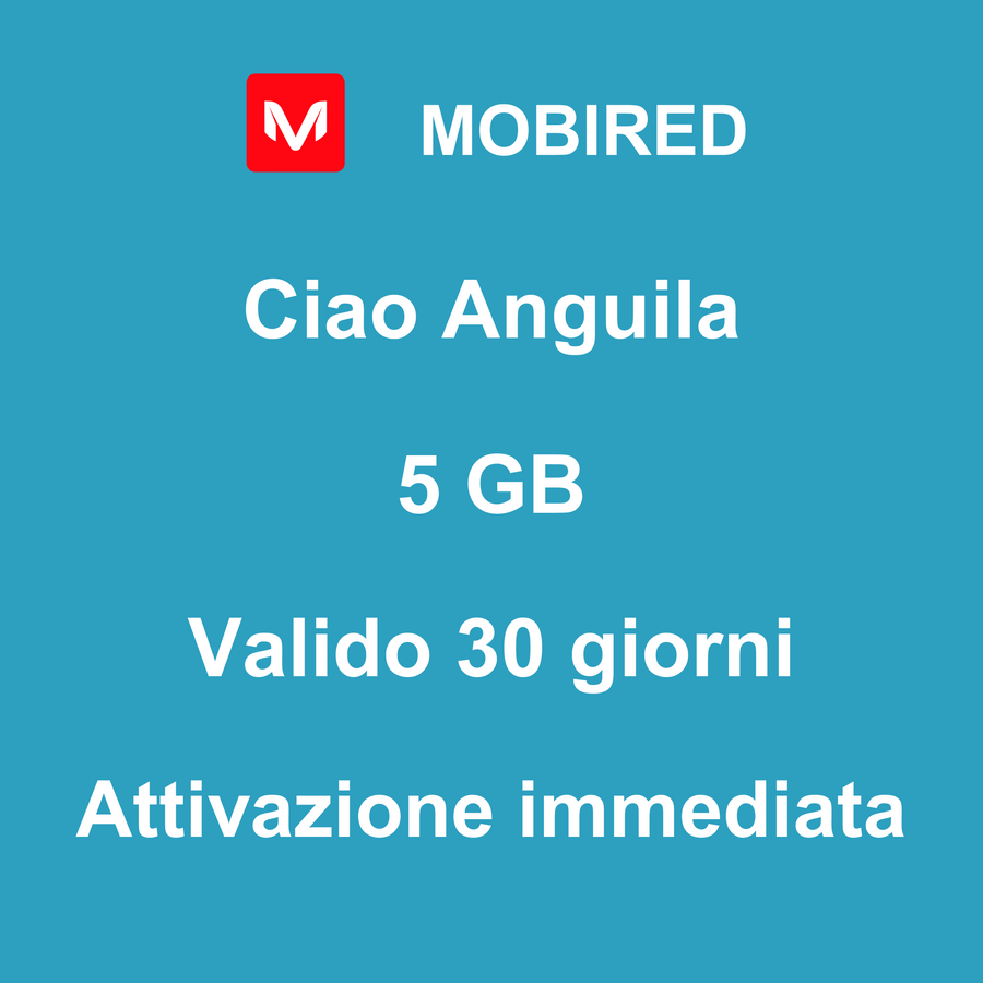 eSIM Anguila Internet 5 GB – 30 giorni | Mobired Ciao Anguila