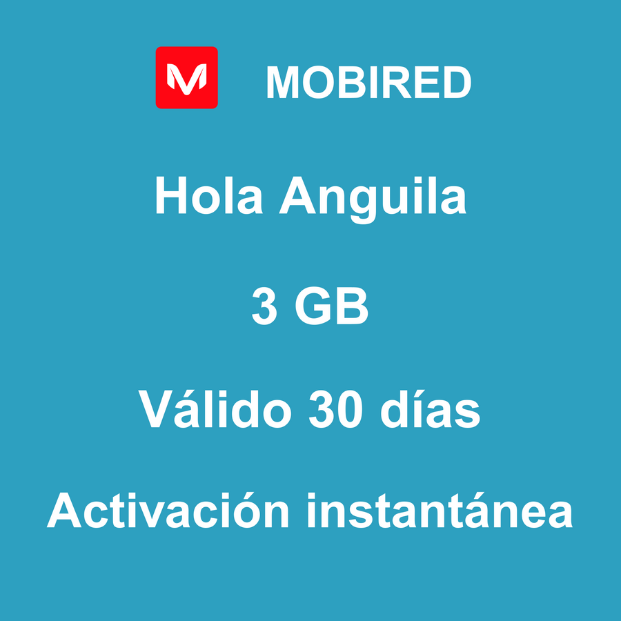 eSIM Anguila Internet 3 GB – 30 días | Mobired Hola Anguila