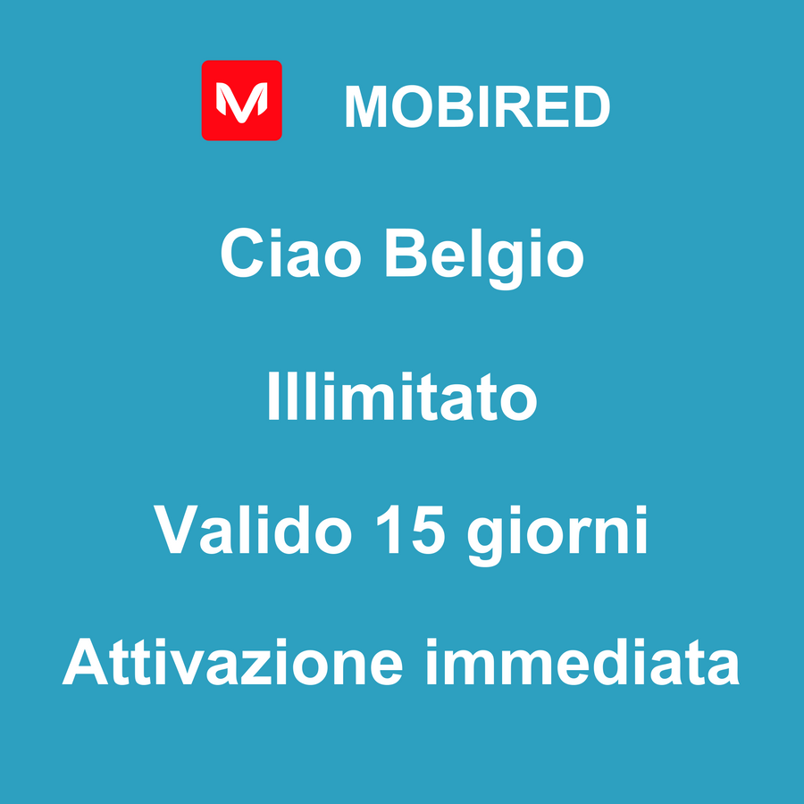 eSIM Belgio Internet Illimitato – 15 giorni | Mobired Ciao Belgio
