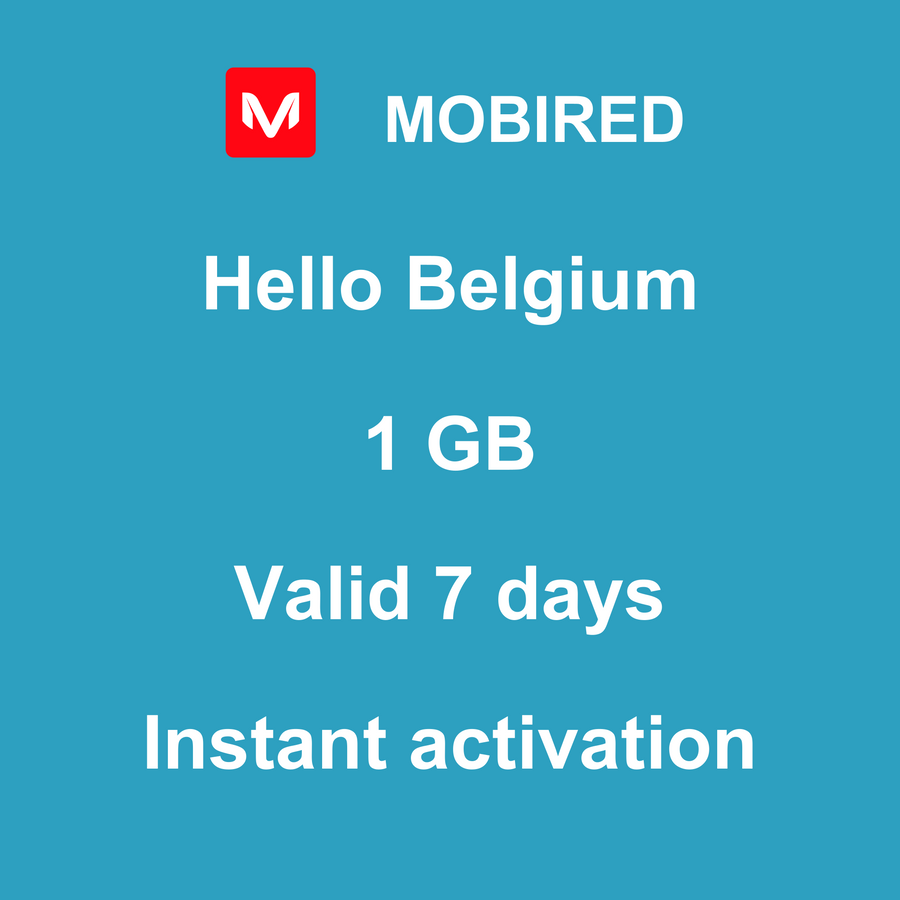 eSIM Belgium Internet 1 GB – 7 days | Mobired Hello Belgium