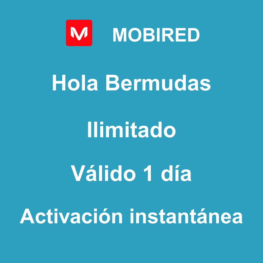 eSIM Bermudas Internet Ilimitado – 1 día | Mobired Hola Bermudas