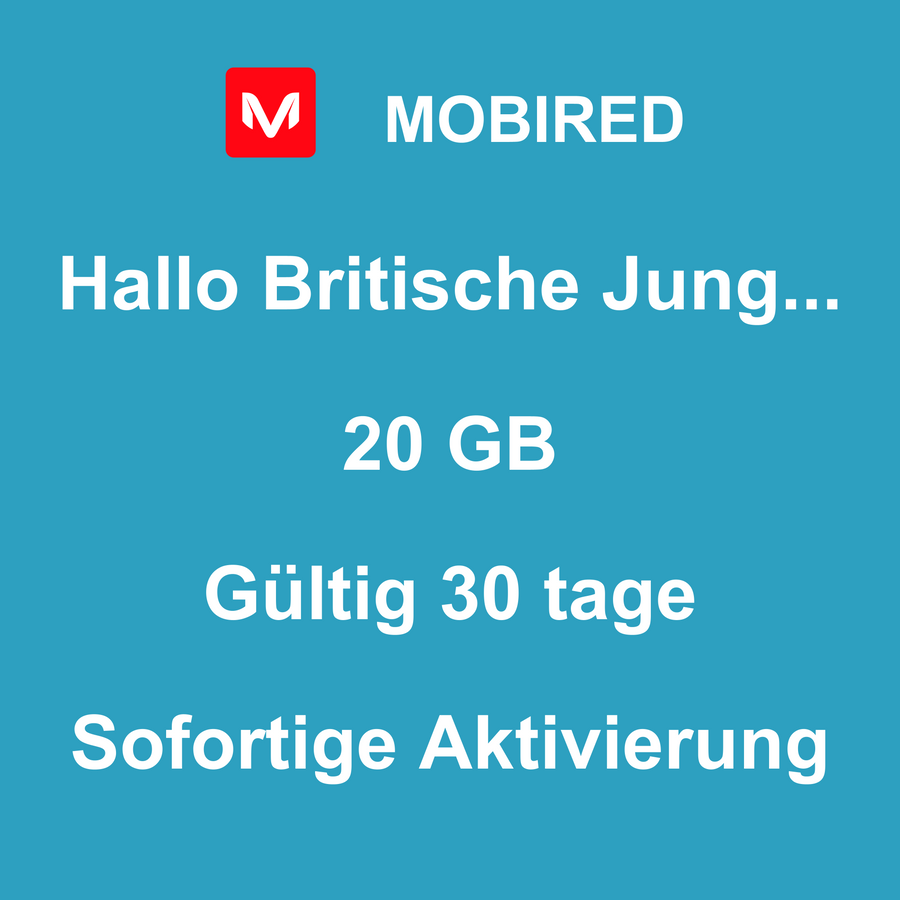 eSIM Britische Jungferninseln Internet 20 GB – 30 tage | Mobired Hallo Britische Jungferninseln