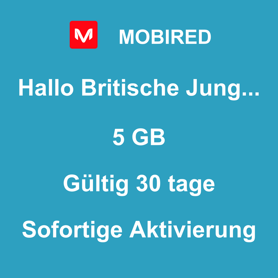 eSIM Britische Jungferninseln Internet 5 GB – 30 tage | Mobired Hallo Britische Jungferninseln