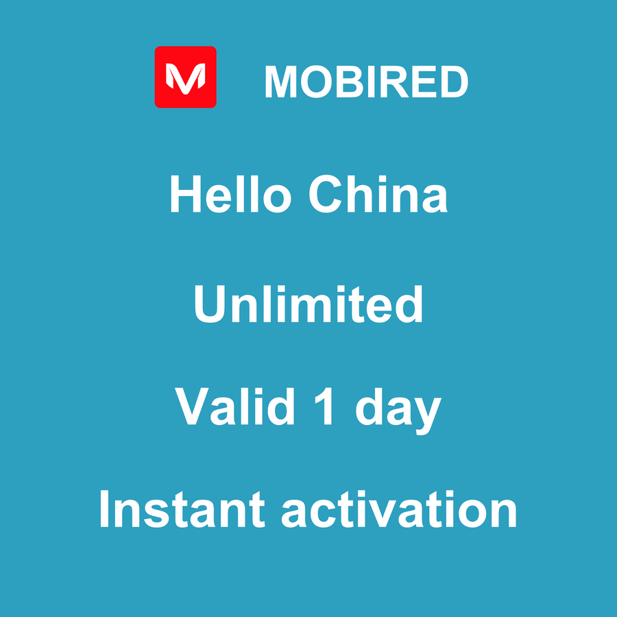 eSIM China Internet Ilimitado – 1 dia | Mobired Olá China