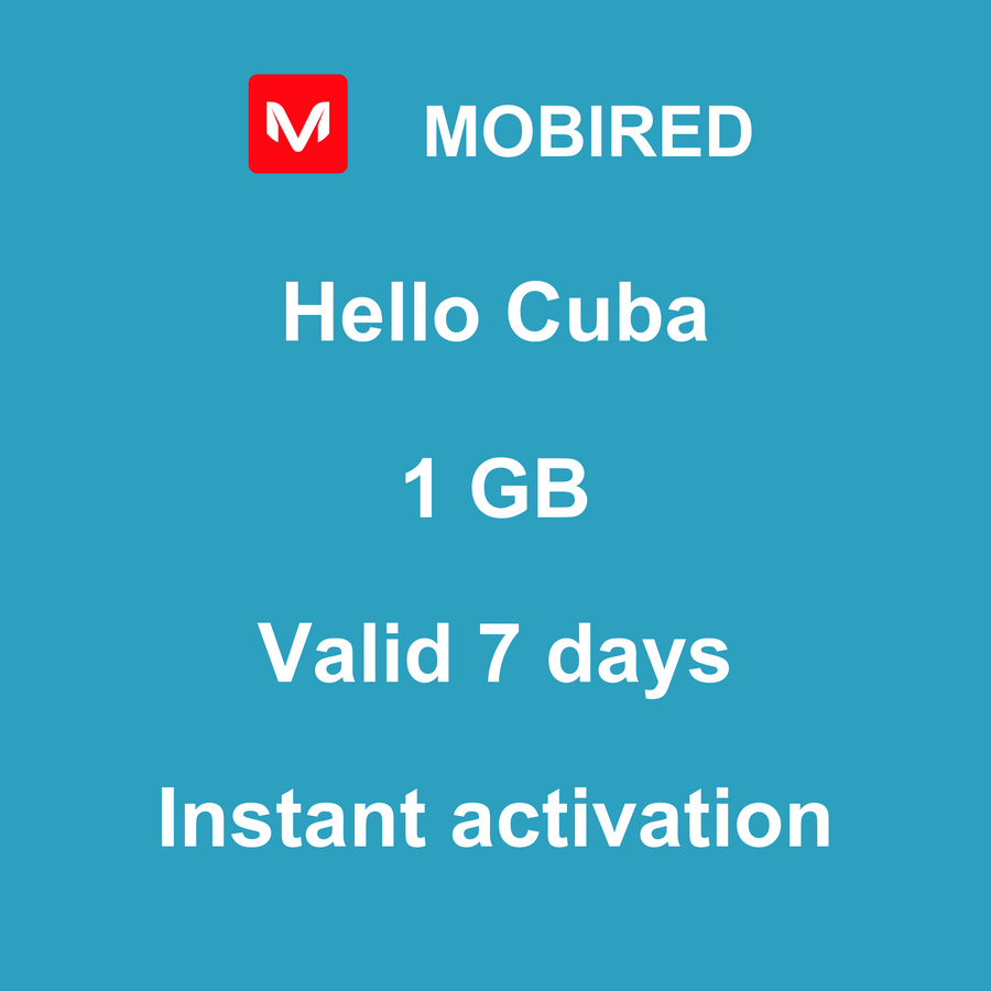 eSIM Cuba Internet 1 GB – 7 days | Mobired Hello Cuba