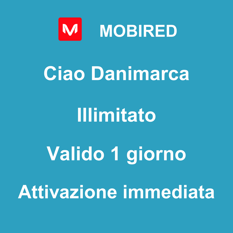 eSIM Danimarca Internet Illimitato – 1 giorno | Mobired Ciao Danimarca