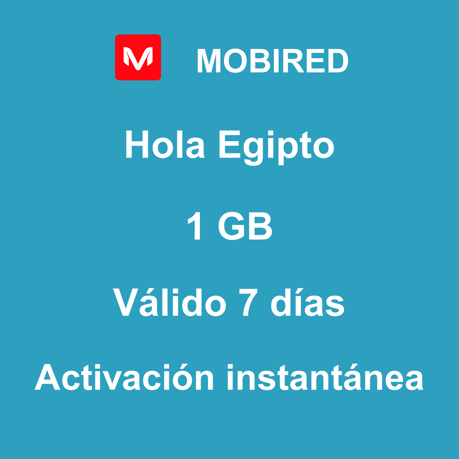 eSIM Egipto Internet 1 GB – 7 días | Mobired Hola Egipto