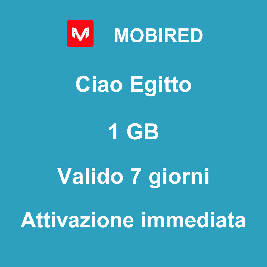 eSIM Egitto Internet 1 GB – 7 giorni | Mobired Ciao Egitto