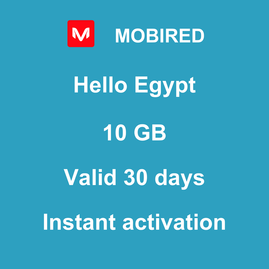 eSIM Egypt Internet 10 GB – 30 days | Mobired Hello Egypt