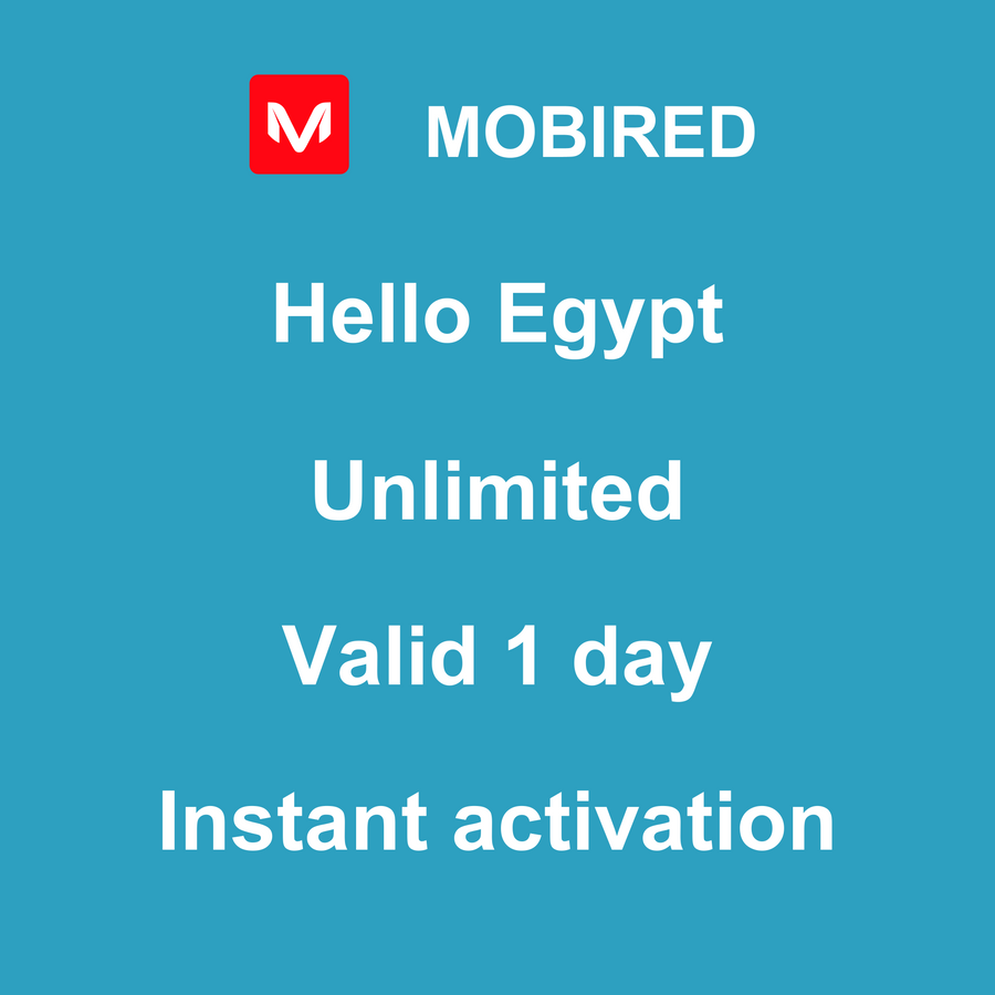eSIM Egypt Internet unlimited – 1 day | Mobired Hello Egypt
