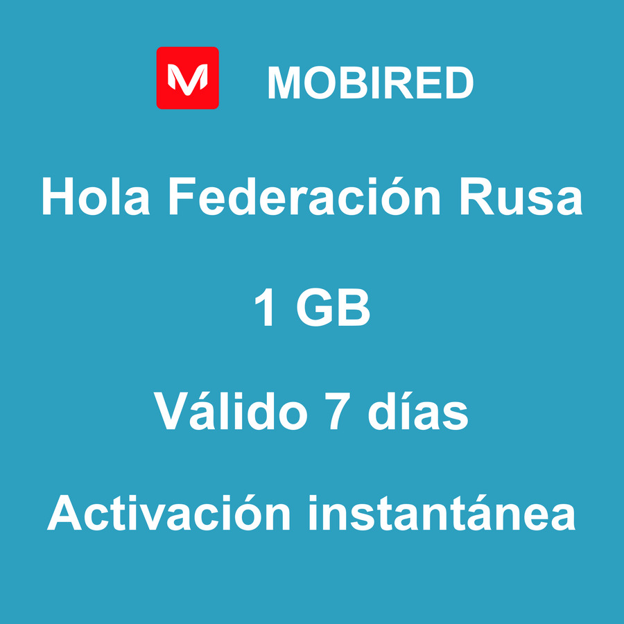 eSIM Federación Rusa Internet 1 GB – 7 días | Mobired Hola Federación Rusa