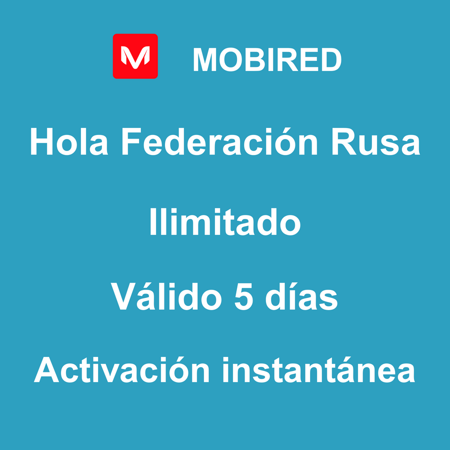 eSIM Federación Rusa Internet Ilimitado – 5 días | Mobired Hola Federación Rusa