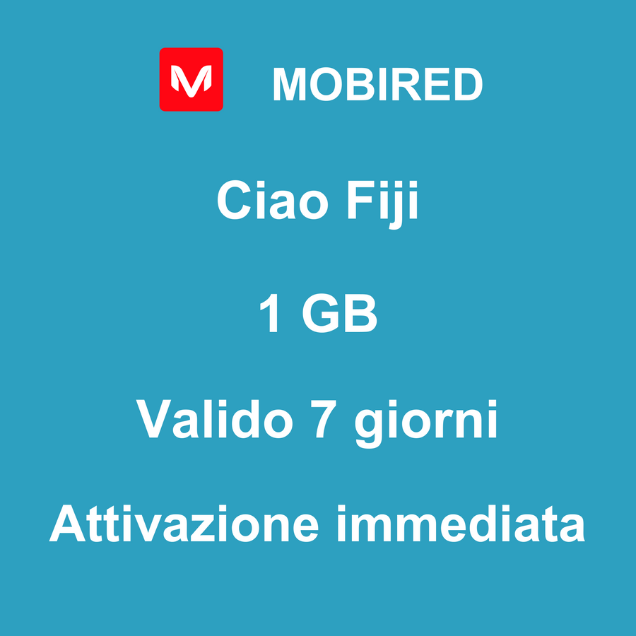 eSIM Fiji Internet 1 GB – 7 giorni | Mobired Ciao Fiji