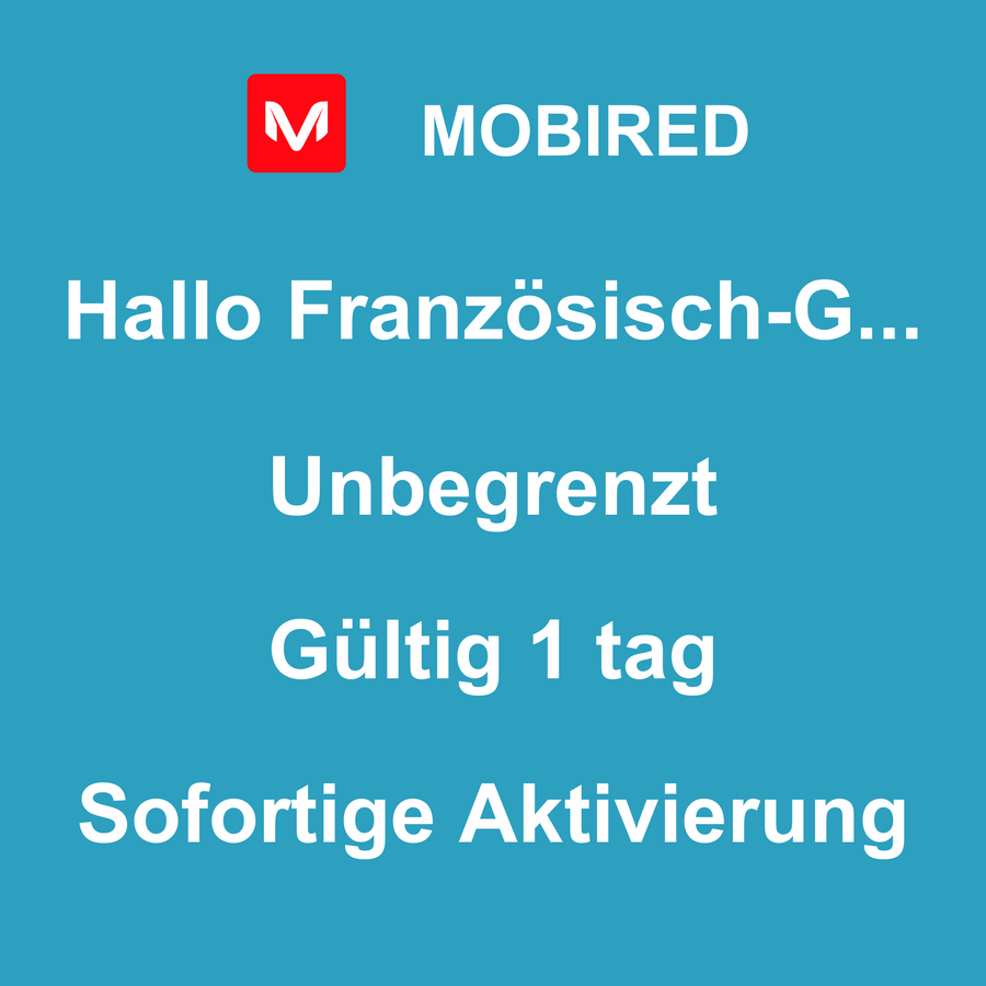 eSIM Französisch-Guayana Internet Unbegrenzt – 1 tag | Mobired Hallo Französisch-Guayana