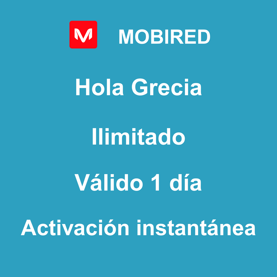 eSIM Grecia Internet Ilimitado – 1 día | Mobired Hola Grecia