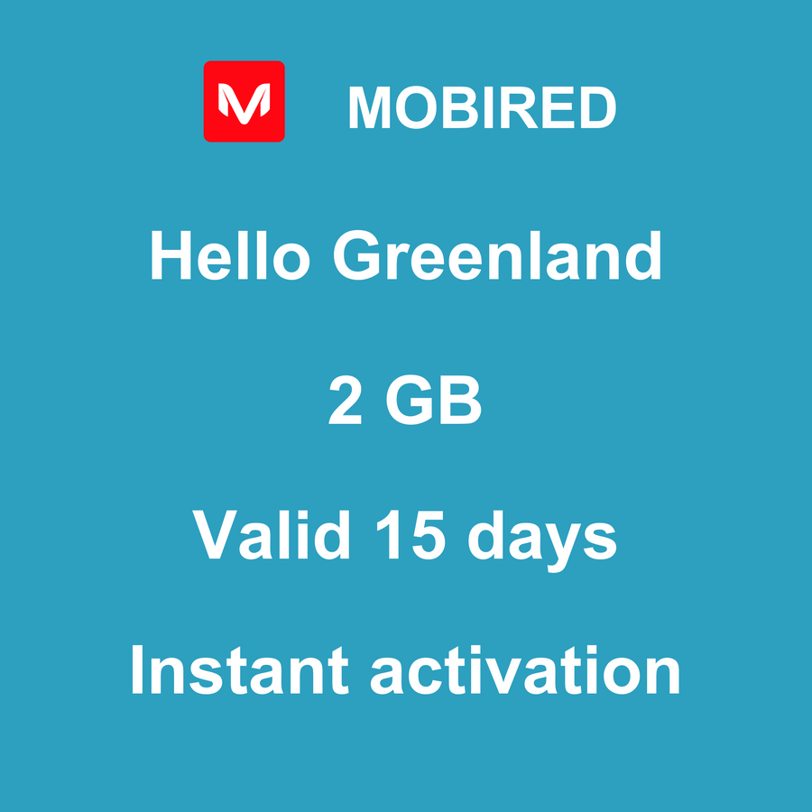 eSIM Greenland Internet 2 GB – 15 days | Mobired Hello Greenland