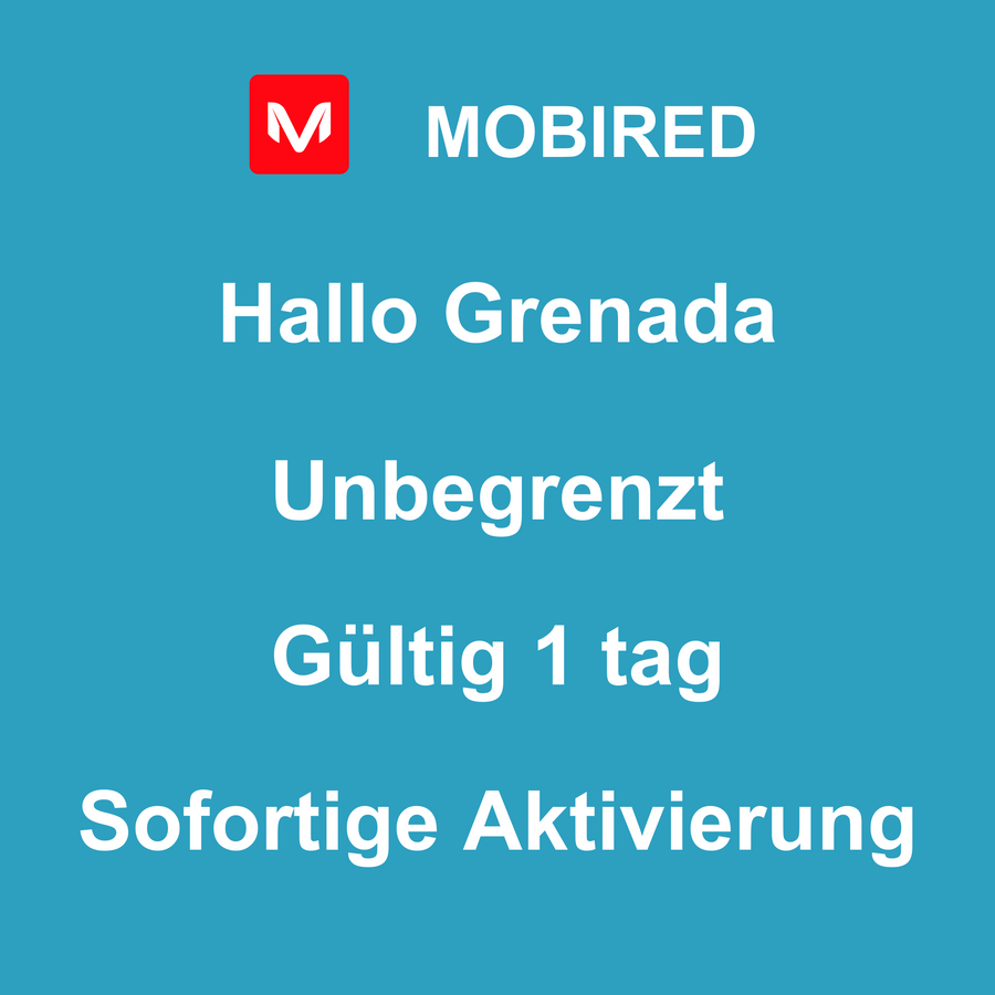 eSIM Grenada Internet Unbegrenzt – 1 tag | Mobired Hallo Grenada