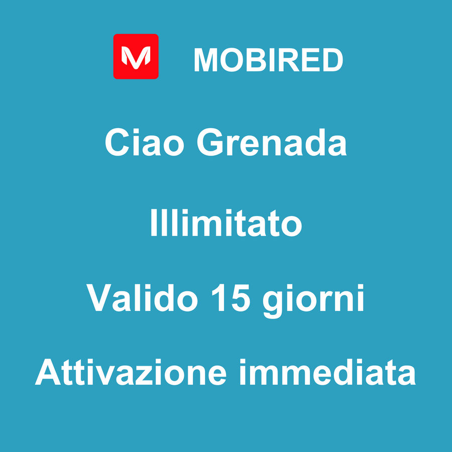 eSIM Grenada Internet Illimitato – 15 giorni | Mobired Ciao Grenada