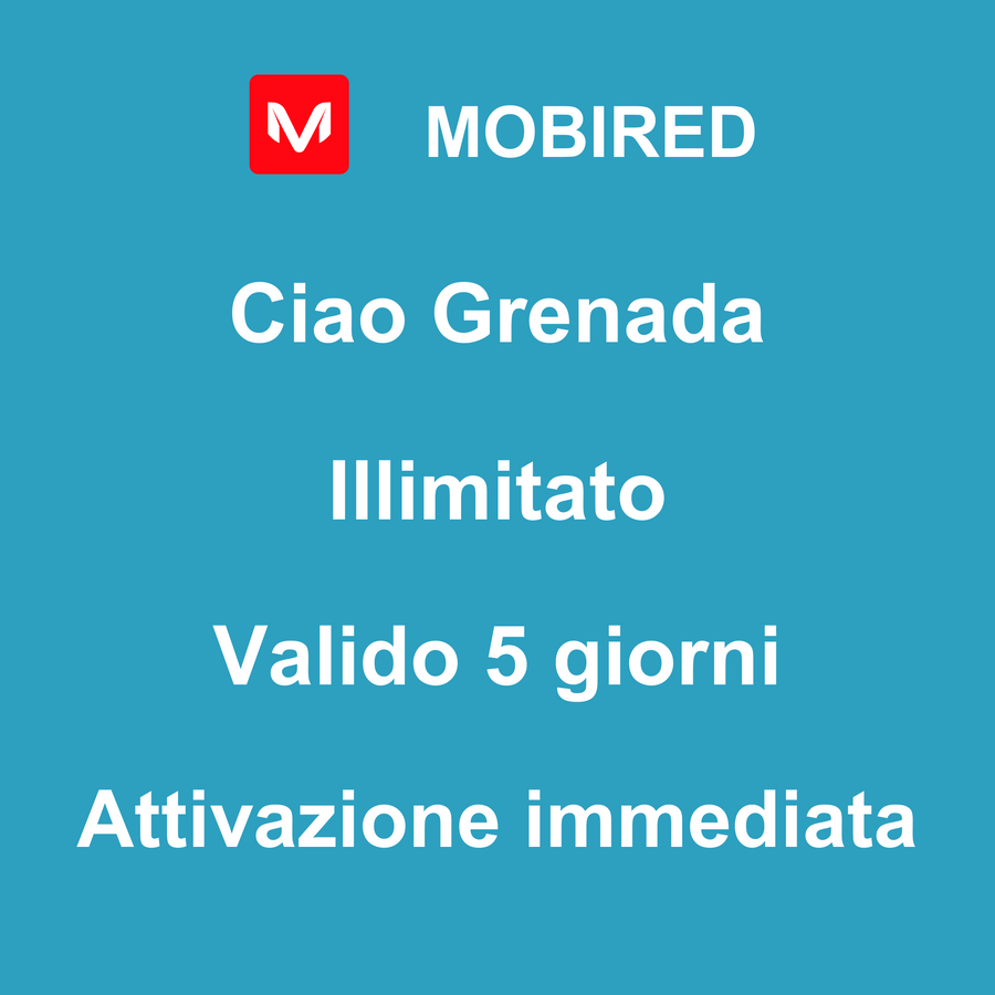 eSIM Grenada Internet Illimitato – 5 giorni | Mobired Ciao Grenada