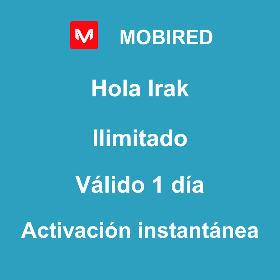 eSIM Irak Internet Ilimitado – 1 día | Mobired Hola Irak