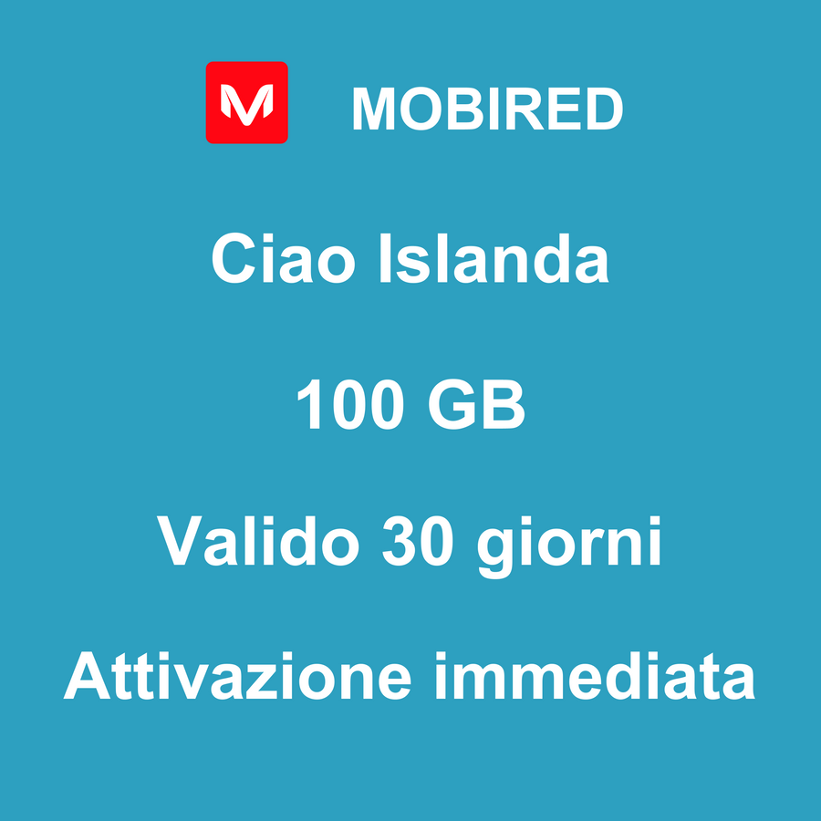 eSIM Islanda Internet 100 GB – 30 giorni | Mobired Ciao Islanda