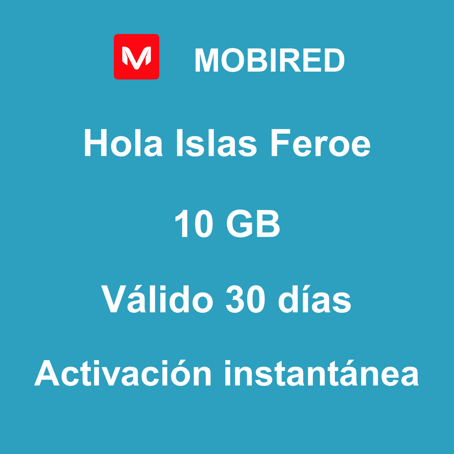 eSIM Islas Feroe Internet 10 GB – 30 días | Mobired Hola Islas Feroe