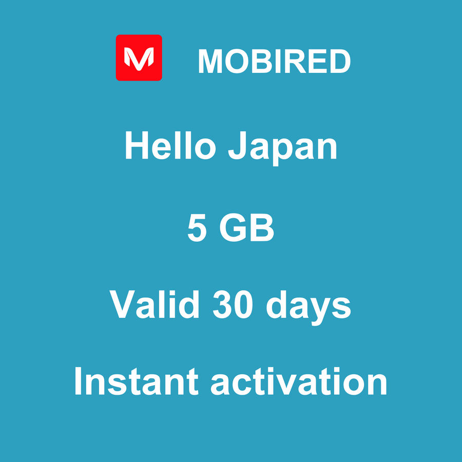 eSIM Japan Internet 5 GB – 30 days | Mobired Hello Japan