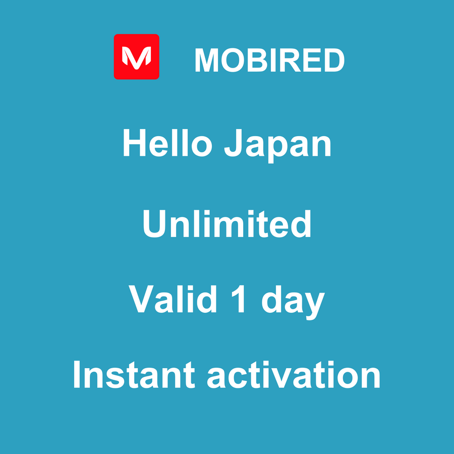 eSIM Japan Internet unlimited – 1 day | Mobired Hello Japan
