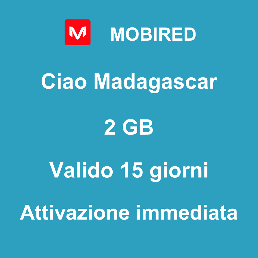 eSIM Madagascar Internet 2 GB – 15 giorni | Mobired Ciao Madagascar