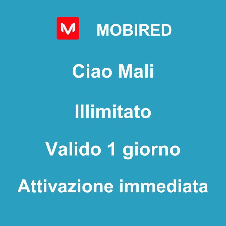 eSIM Mali Internet Illimitato – 1 giorno | Mobired Ciao Mali