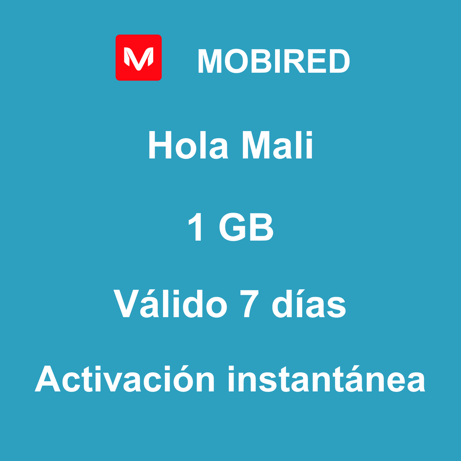 eSIM Mali Internet 1 GB – 7 días | Mobired Hola Mali
