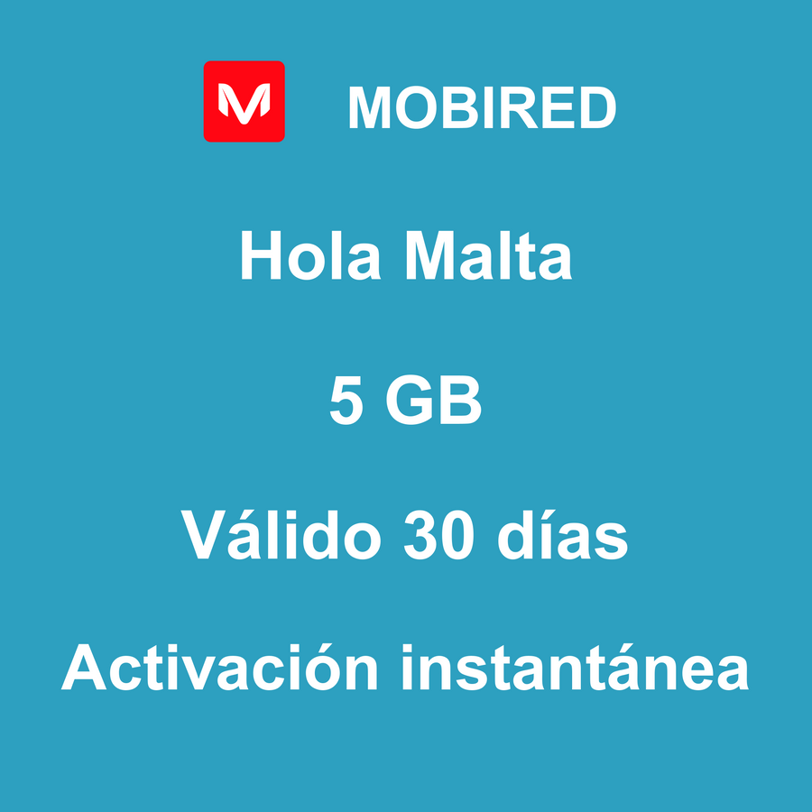 eSIM Malta Internet 5 GB – 30 días | Mobired Hola Malta