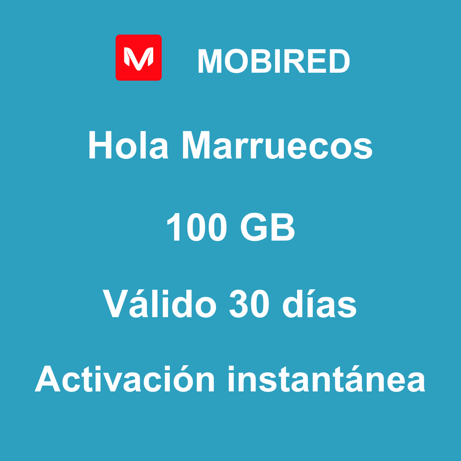 eSIM Marruecos Internet 100 GB – 30 días | Mobired Hola Marruecos