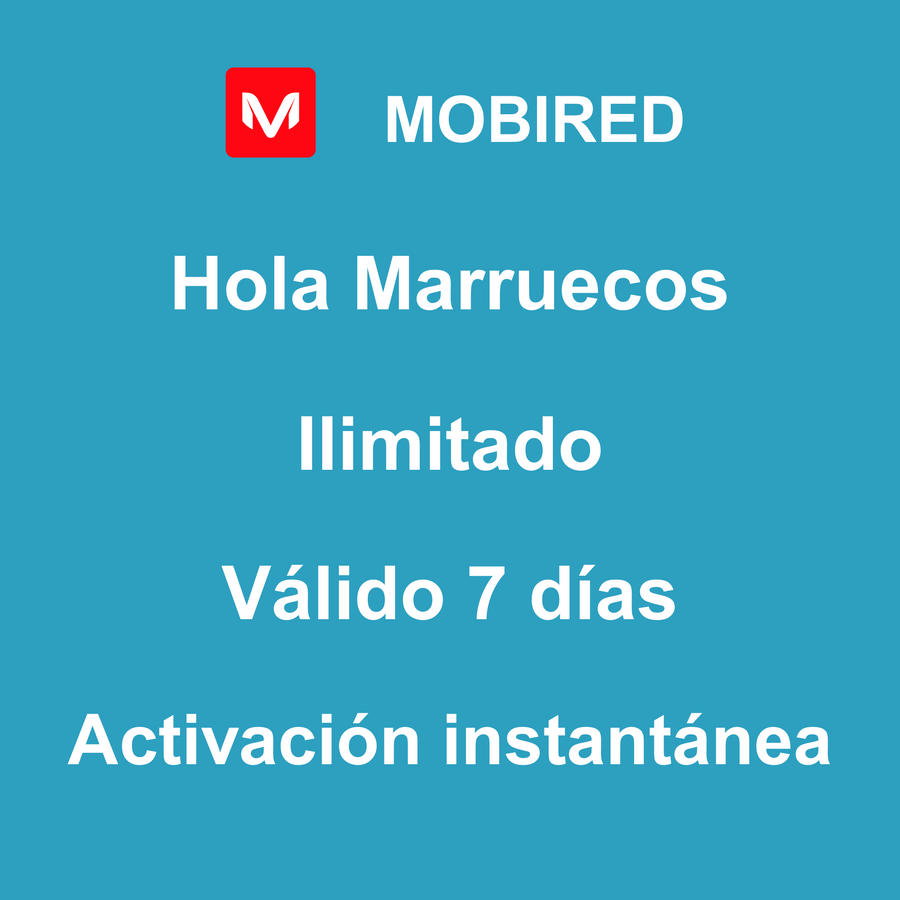 eSIM Marruecos Internet Ilimitado – 7 días | Mobired Hola Marruecos