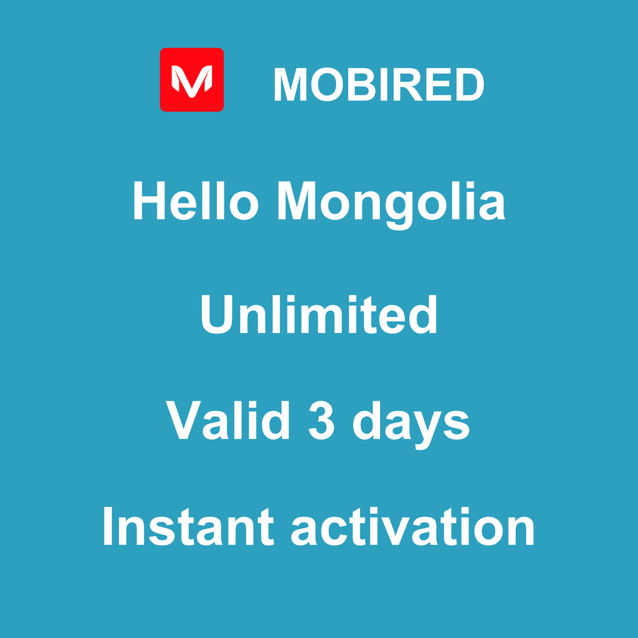 eSIM Mongólia Internet Ilimitado – 3 dias | Mobired Olá Mongólia