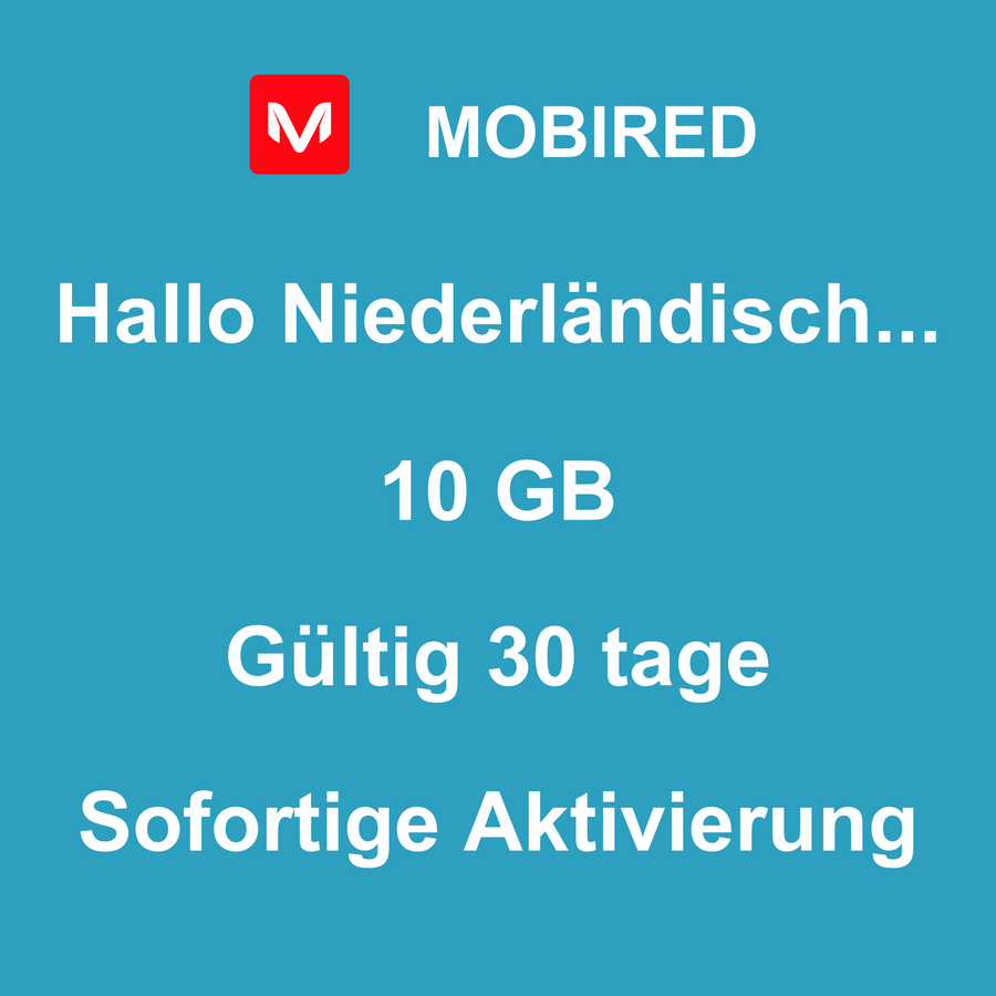 eSIM Niederländische Antillen Internet 10 GB – 30 tage | Mobired Hallo Niederländische Antillen