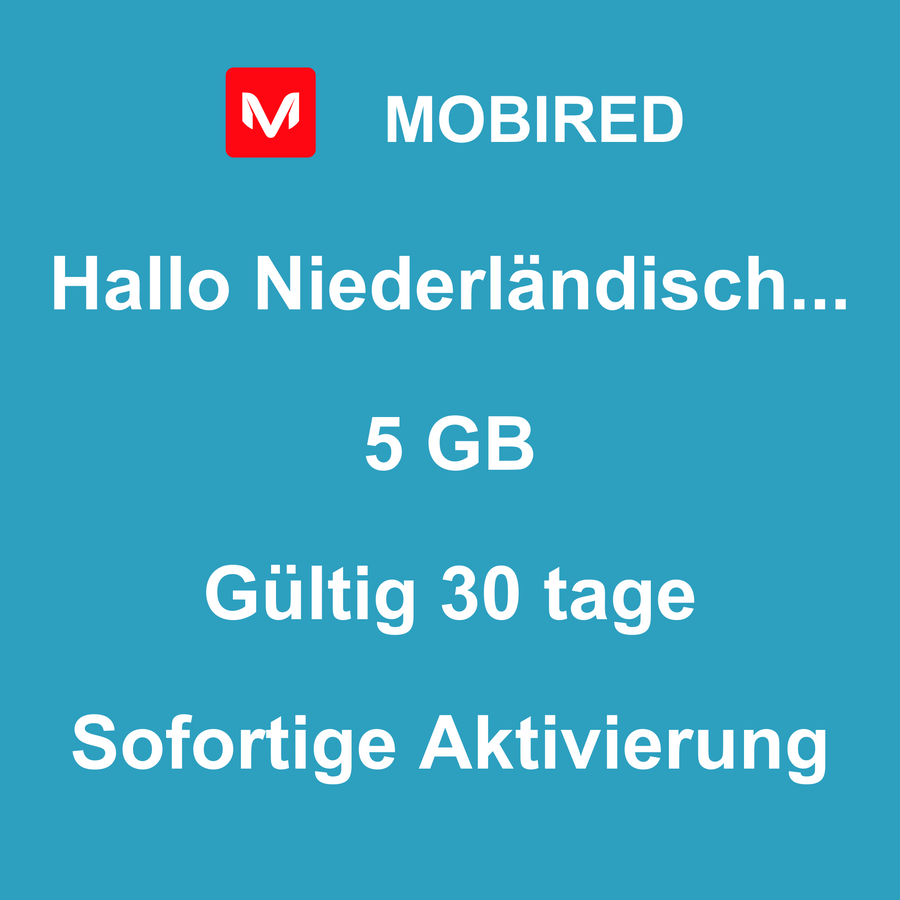 eSIM Niederländische Antillen Internet 5 GB – 30 tage | Mobired Hallo Niederländische Antillen