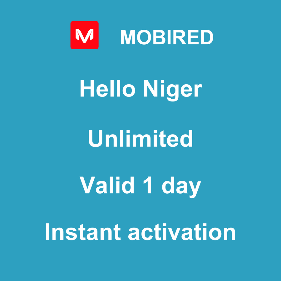 eSIM Níger Internet Ilimitado – 1 dia | Mobired Olá Níger