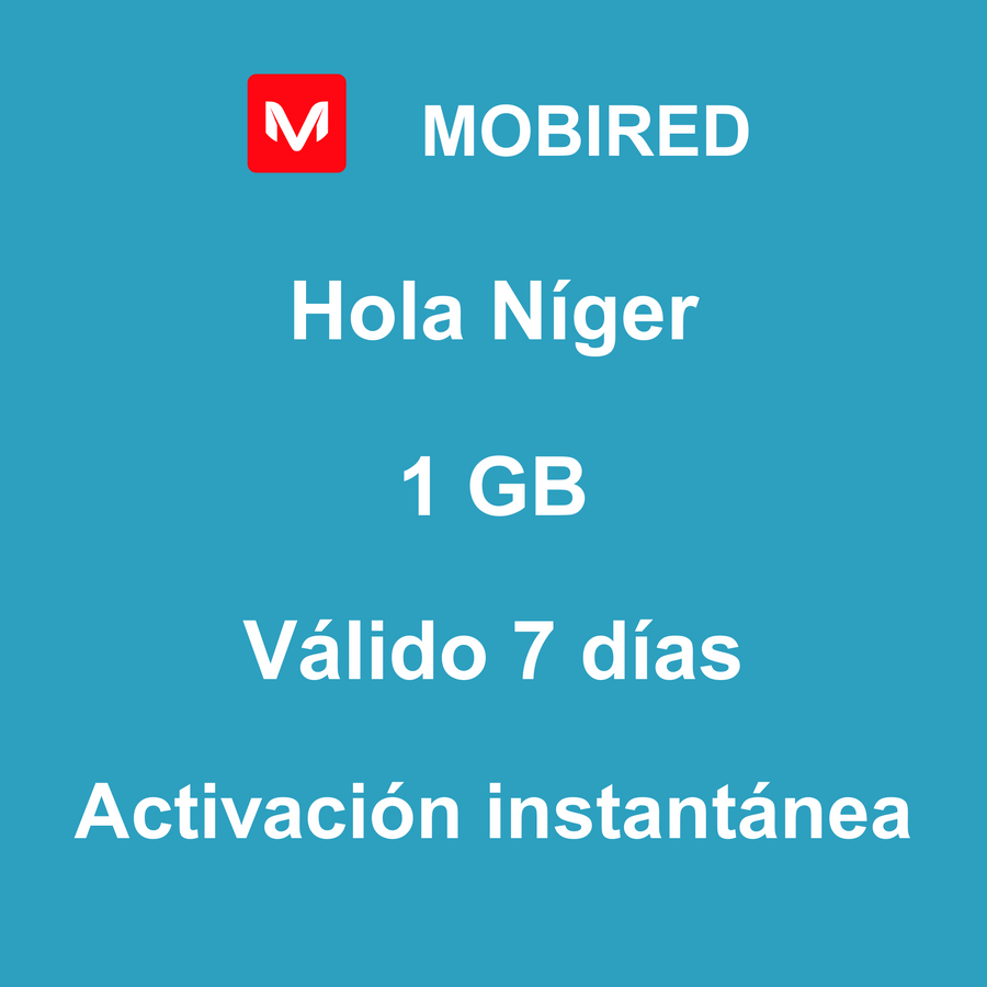 eSIM Níger Internet 1 GB – 7 días | Mobired Hola Níger