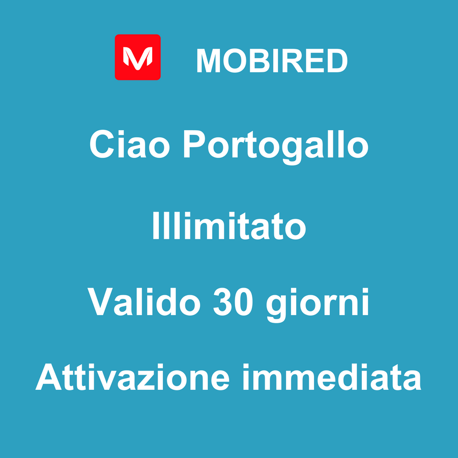 eSIM Portogallo Internet Illimitato – 30 giorni | Mobired Ciao Portogallo