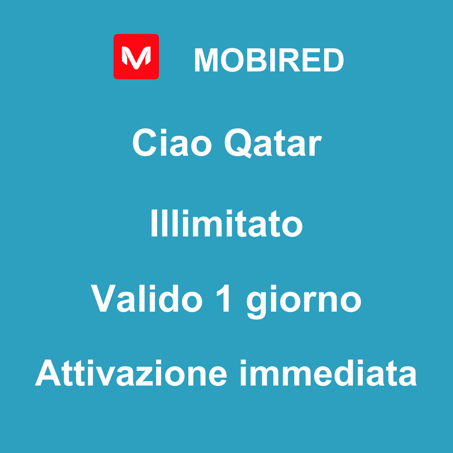 eSIM Qatar Internet Illimitato – 1 giorno | Mobired Ciao Qatar