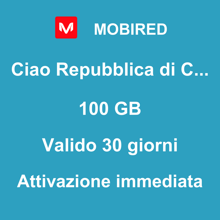 eSIM Repubblica di Corea Internet 100 GB – 30 giorni | Mobired Ciao Repubblica di Corea